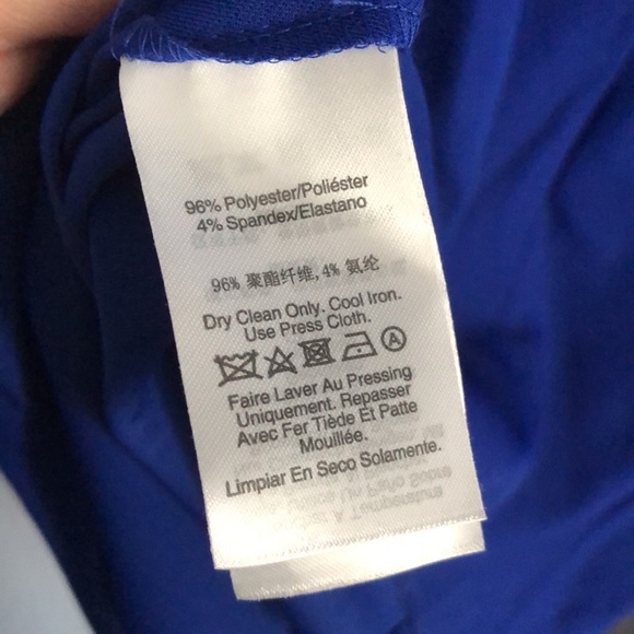 ⭕️ PRICE FIRM NEW Donna Karan Size 10 Blue Ruffle Sleeveless Sheath Dress - Picture 5 of 5